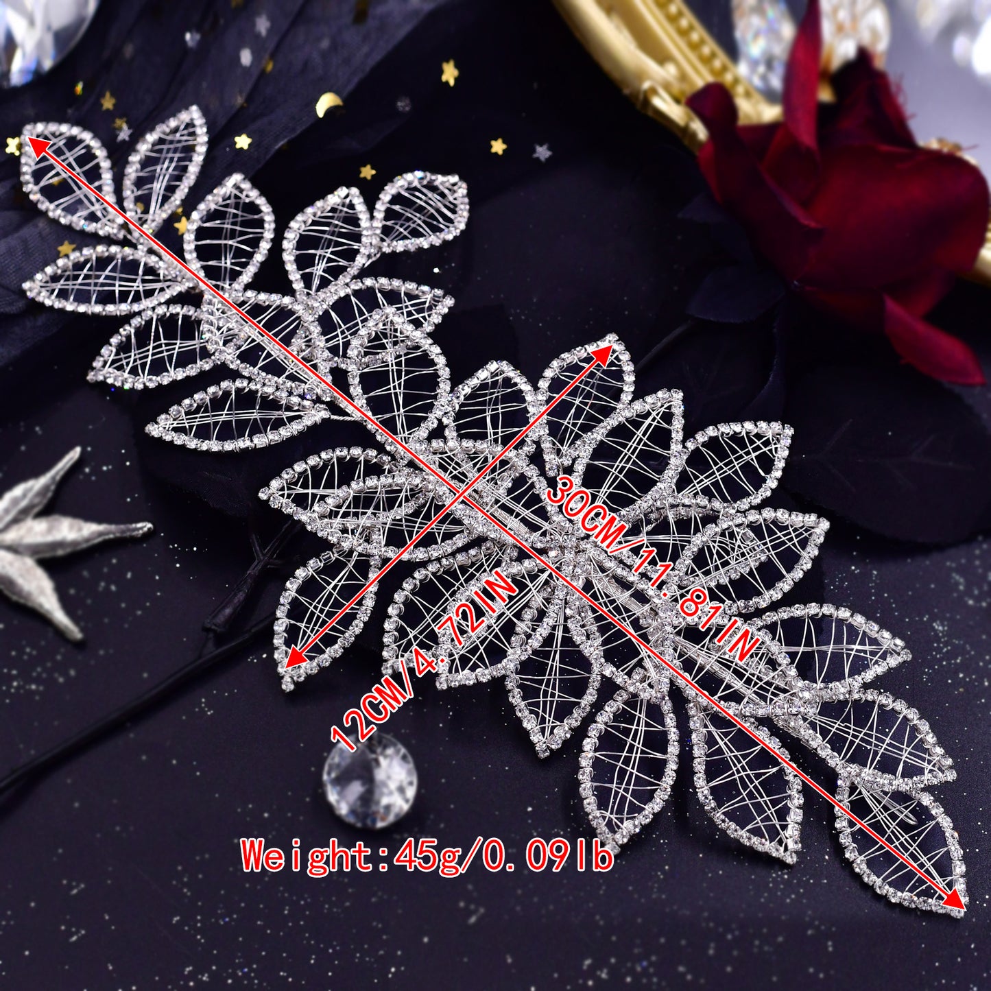BRIDELLA BHP256-XS Handmade Bridal Crown Woman Wedding Hair Accessories Rhinestone Headpiece European Bridal Tiara and Headdress