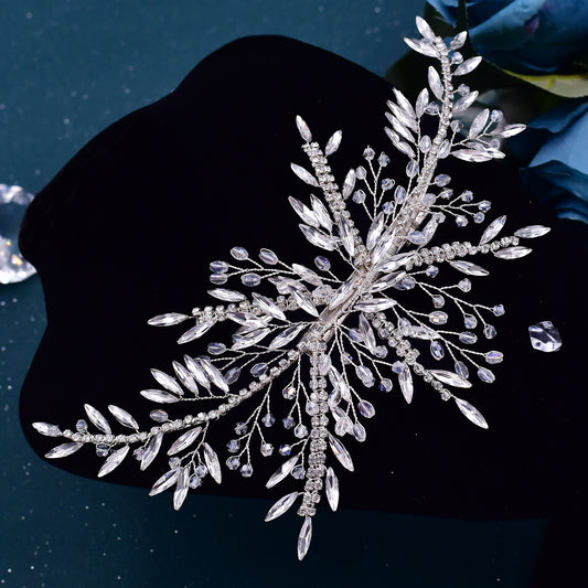 BHP287-S silver rhinestone pearl headwear