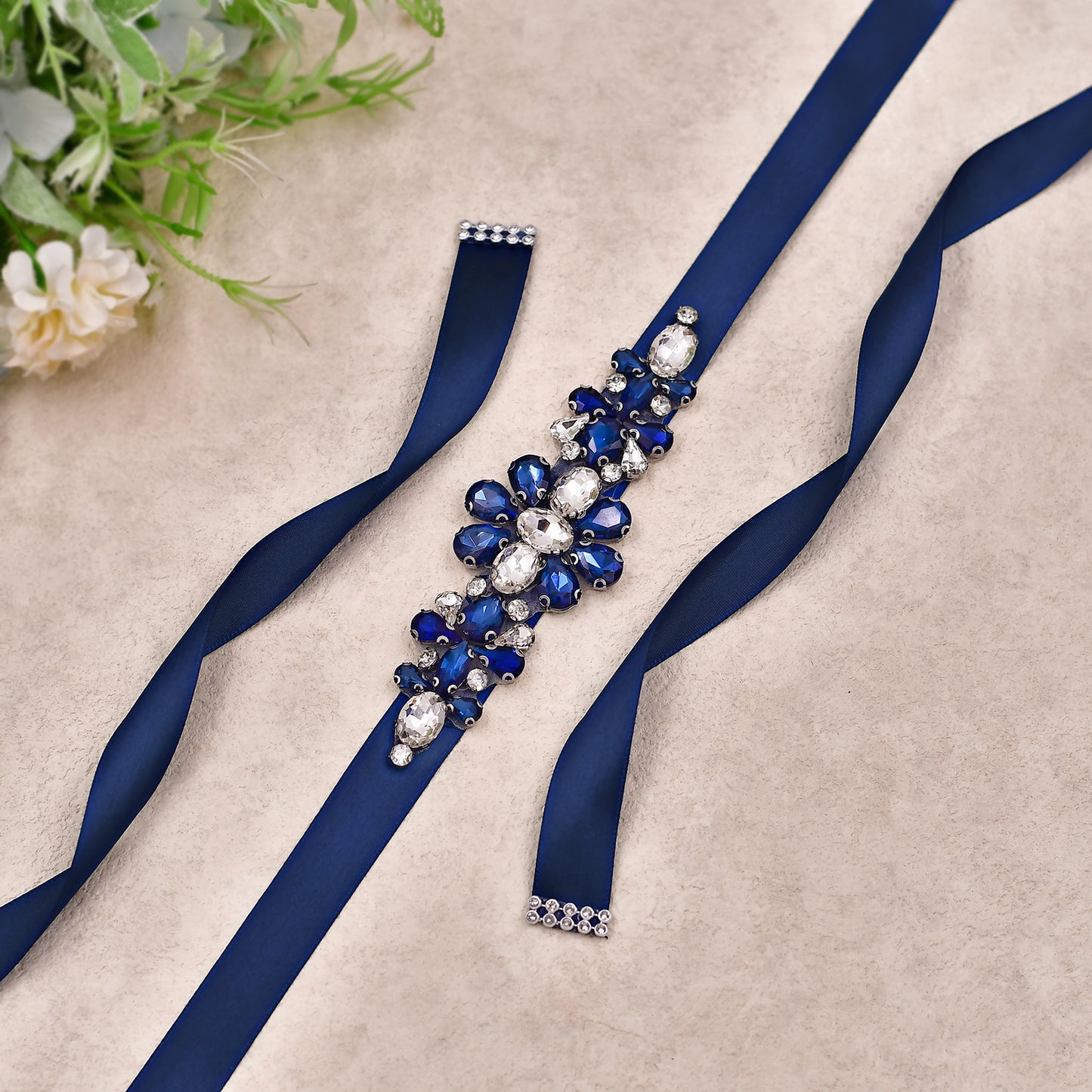 BRIDELLA BS45ML DecorativeBelt Dress Green Ribbon Belt Evening Party Scene Birthday Party