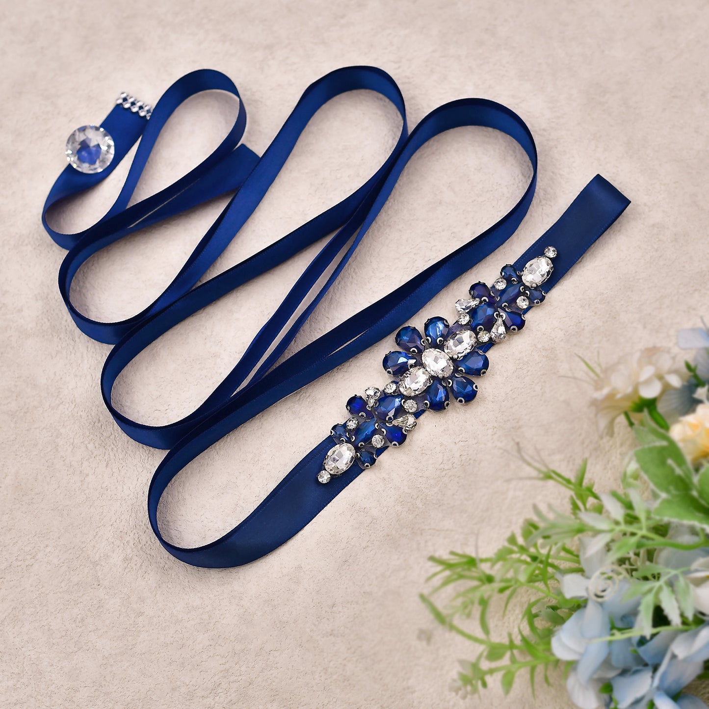 BRIDELLA BS45ML DecorativeBelt Dress Green Ribbon Belt Evening Party Scene Birthday Party