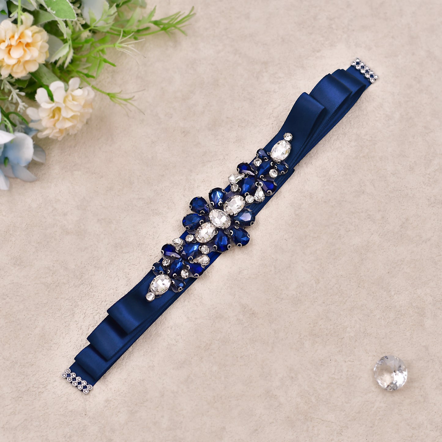 BRIDELLA BS45ML DecorativeBelt Dress Green Ribbon Belt Evening Party Scene Birthday Party