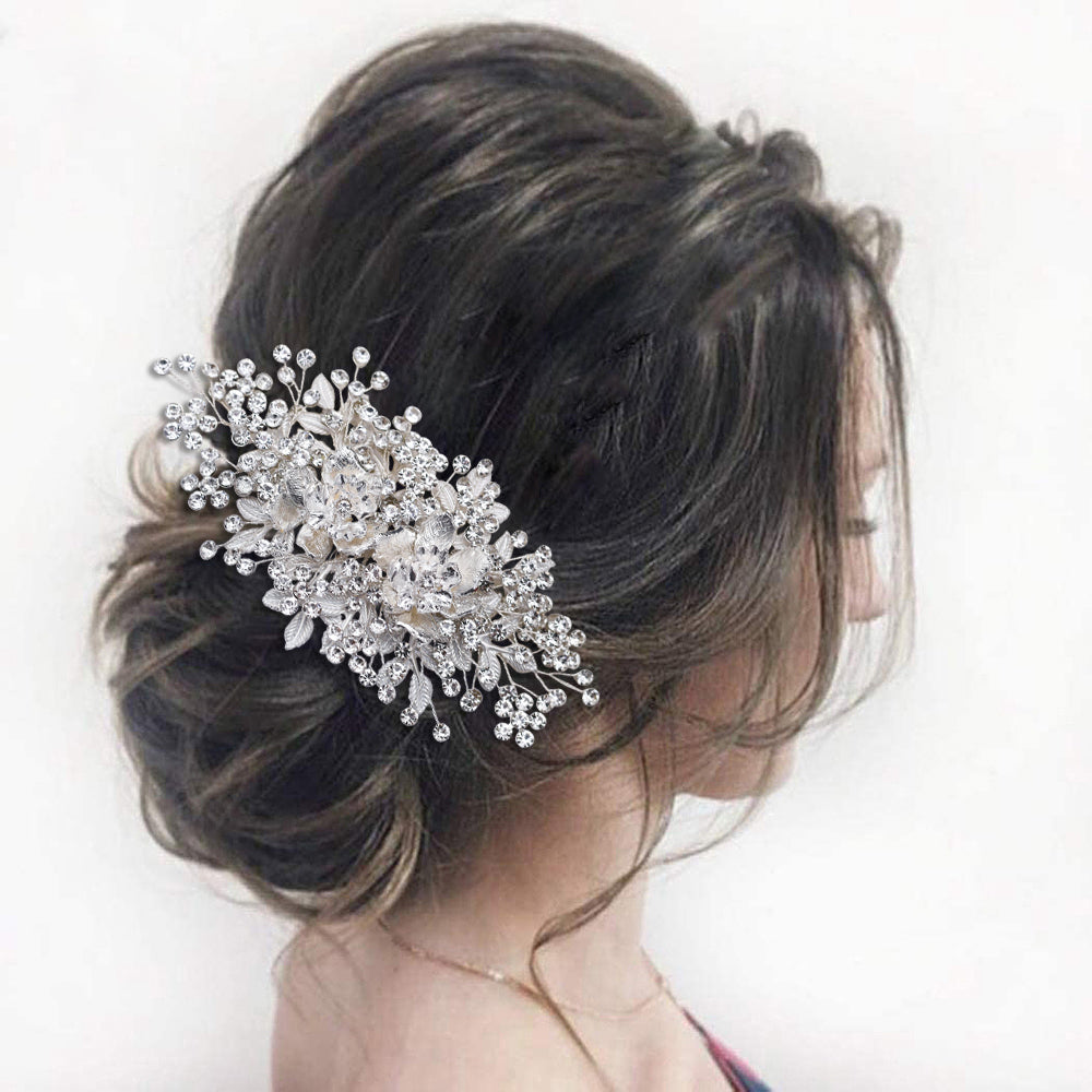 BRIDELLA BHP352  Fashion Wedding Headdress Bridal Hair Comb Hair Clips Woman Hair Accessories Alloy Flower Bride Head-wear