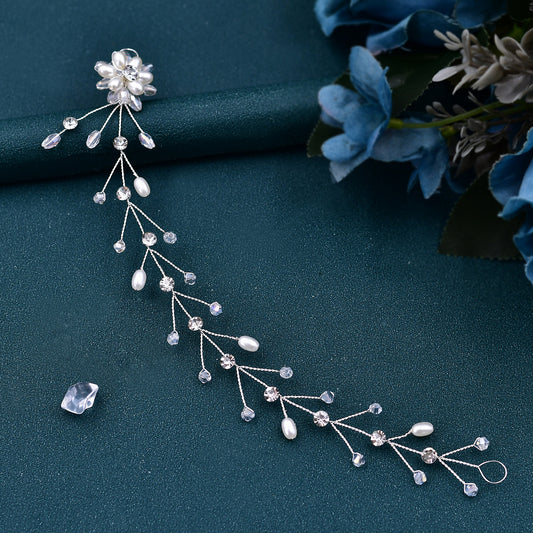 BRIDELLA BHP35 Pearl Crystal Head Piece Woman Bridal Headband Wedding Hair Accessories Girls Headwear Elegant Bride Headpiece