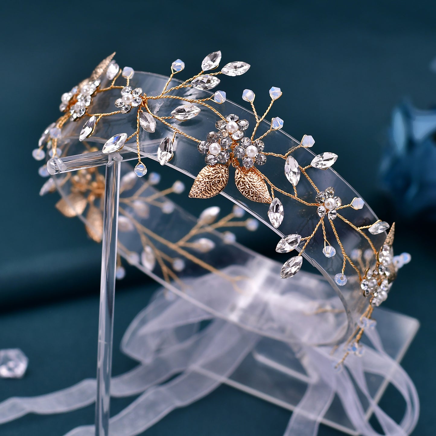 BRIDELLA BHP360 Handmade Crystal Headband for Wedding Hair Accessories Bridal Headpiece Bridesmaids Head Jewelry Women Headwears