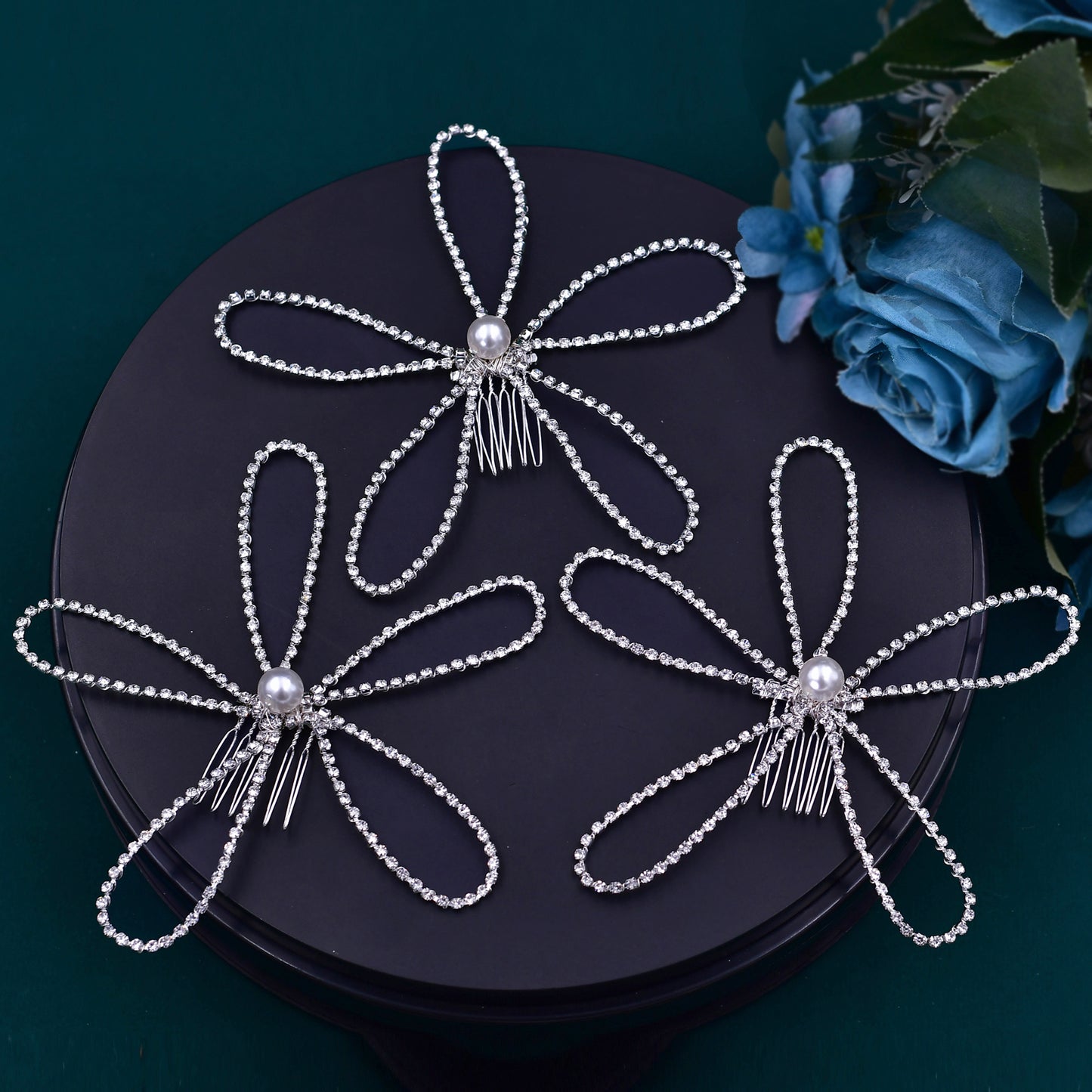 BRIDELLA BHP367 Rhinestones Combs for Woman Wedding Headdress Bridal Hair Clip Hair Accessories for Party Bridesmaid Bride Comb