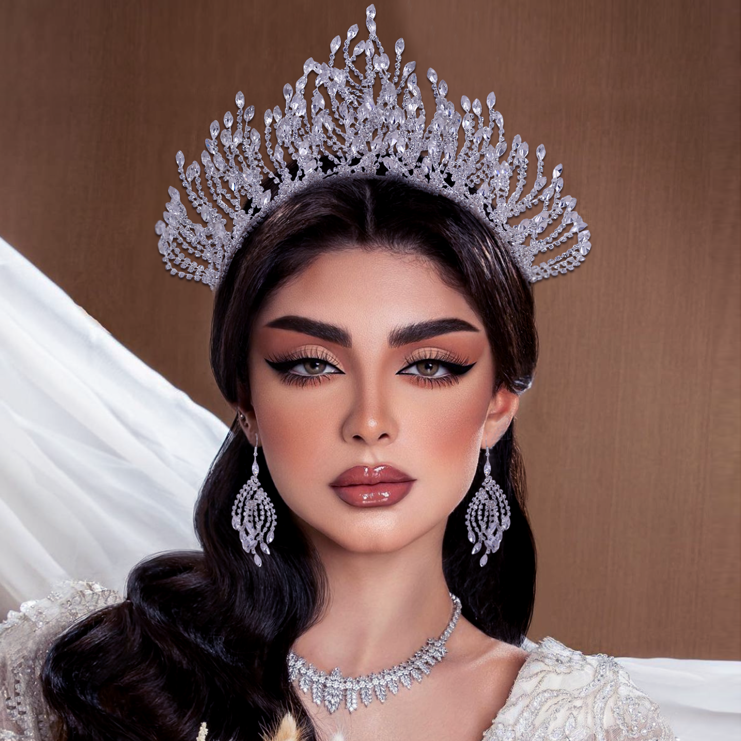 BRIDELLA BHP374 Wedding Tiara Rhinestone Headband Bridal Crown Woman Hair Ornaments Wedding Hair Accessories Brides Headdress
