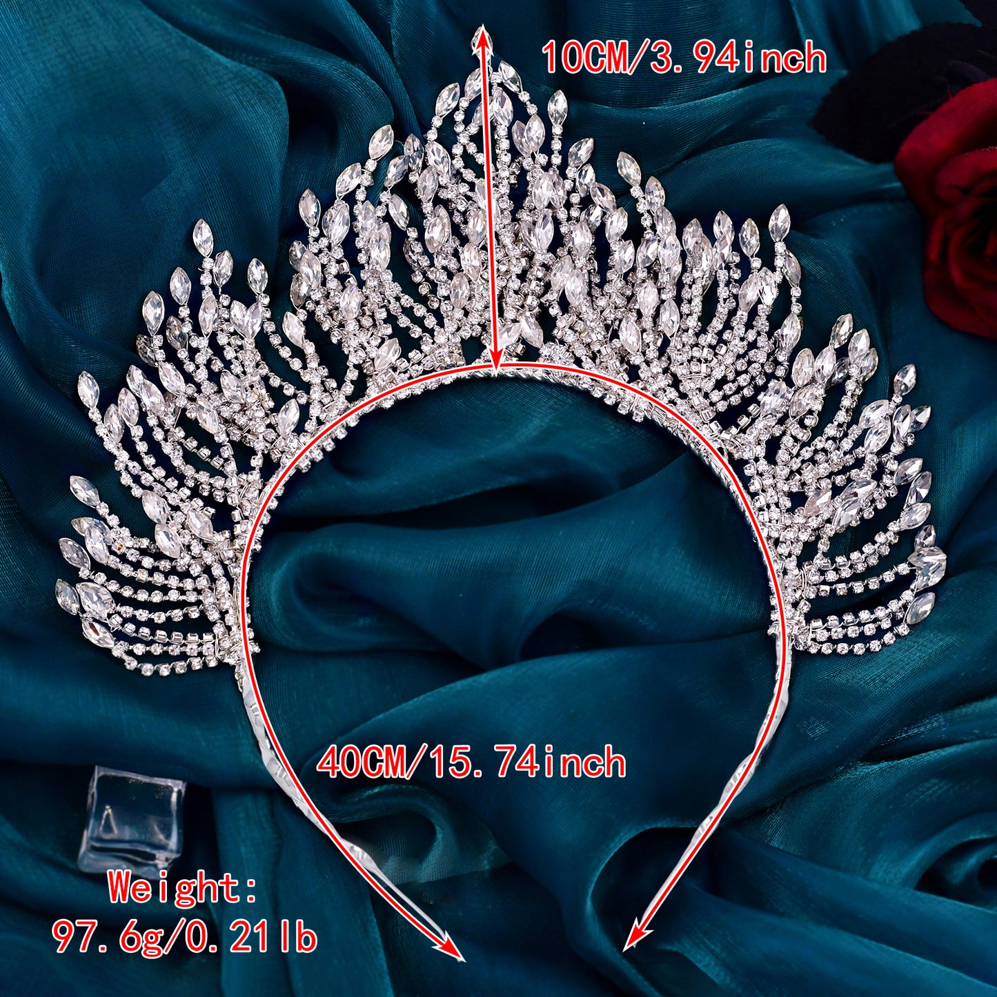 BRIDELLA BHP374 Wedding Tiara Rhinestone Headband Bridal Crown Woman Hair Ornaments Wedding Hair Accessories Brides Headdress