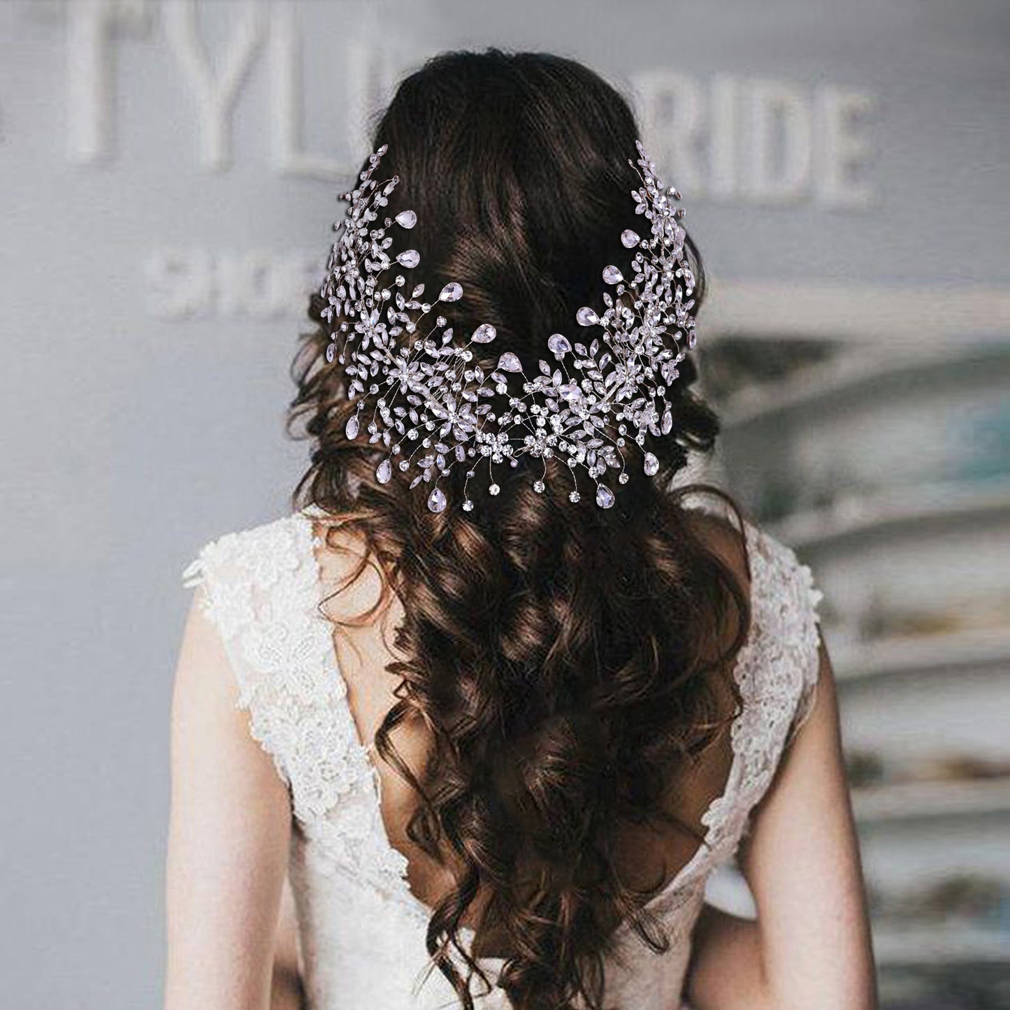 BRIDELLA BHP379 Crystal Wedding Comb Bride Tiaras and Crown for Bridal Headpiece Women Rhinestones Hair Accessories