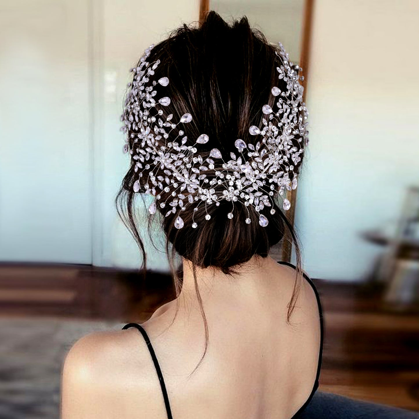 BRIDELLA BHP379 Crystal Wedding Comb Bride Tiaras and Crown for Bridal Headpiece Women Rhinestones Hair Accessories