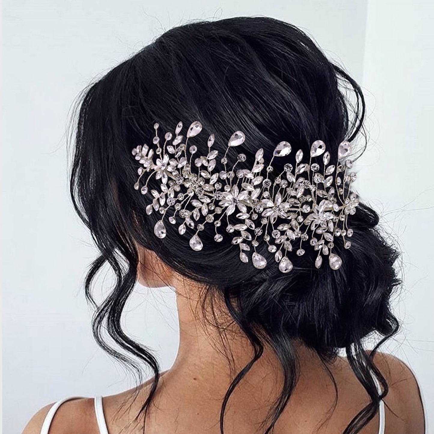 BRIDELLA BHP379 Crystal Wedding Comb Bride Tiaras and Crown for Bridal Headpiece Women Rhinestones Hair Accessories