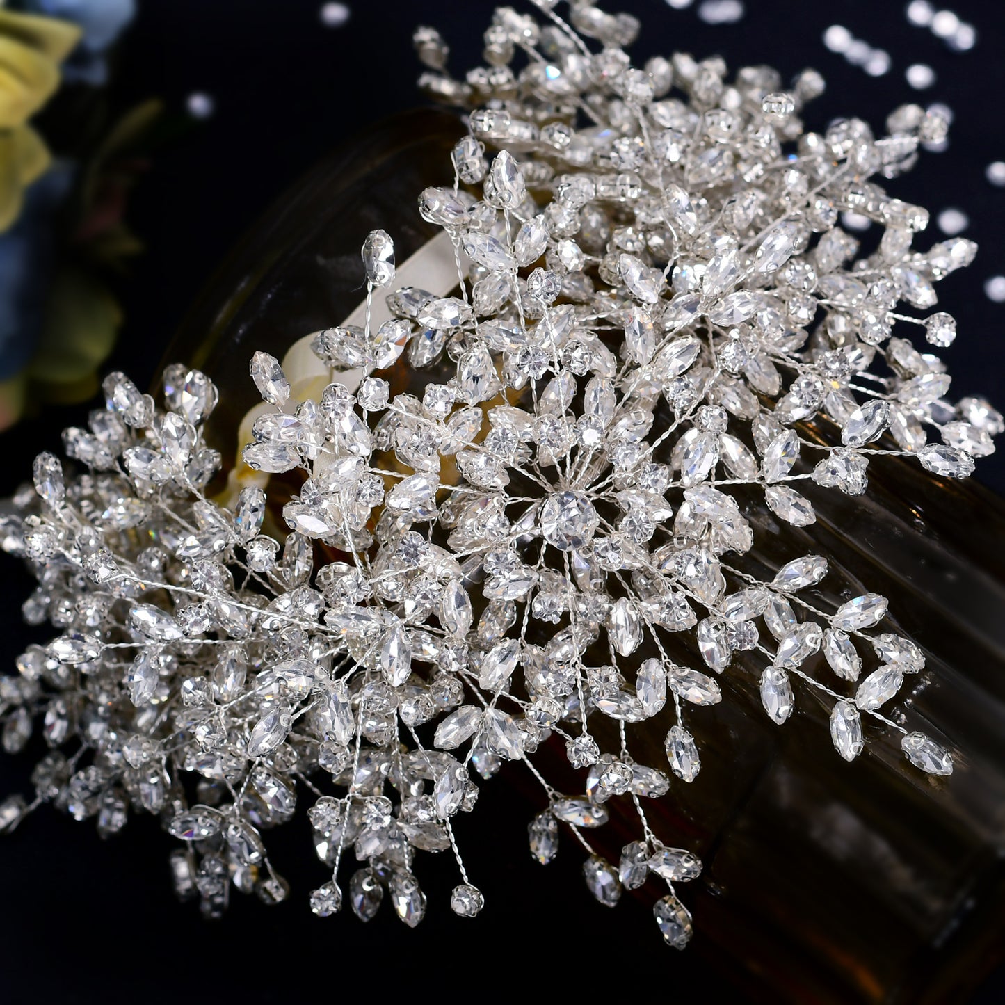 BRIDELLA BHP385 Luxury Rhinestone Hairband Bridal Wedding Jewelry Accessories Handmade Sparkling Crystal Woman Headwear