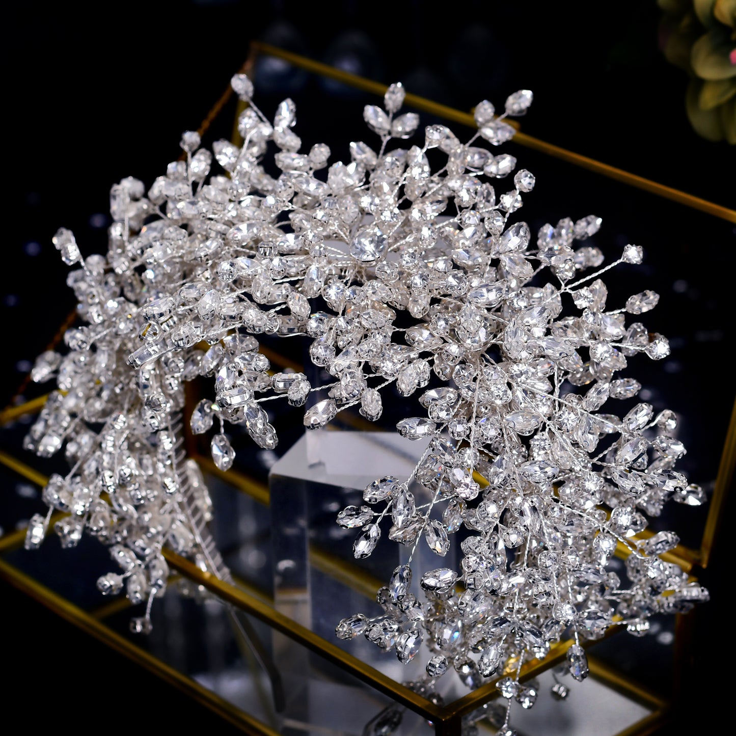 BRIDELLA BHP385 Luxury Rhinestone Hairband Bridal Wedding Jewelry Accessories Handmade Sparkling Crystal Woman Headwear