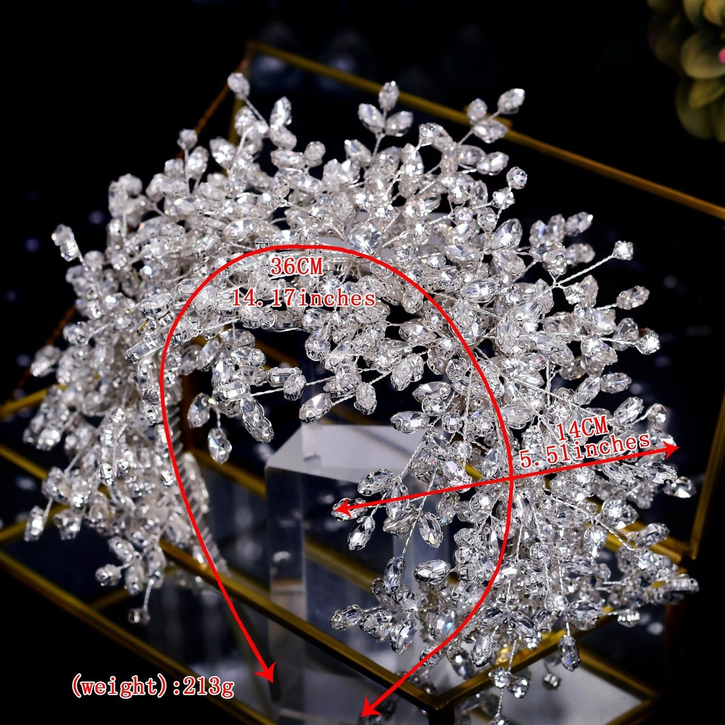 BRIDELLA BHP385 Luxury Rhinestone Hairband Bridal Wedding Jewelry Accessories Handmade Sparkling Crystal Woman Headwear
