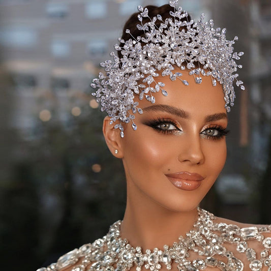 BRIDELLA BHP385 Luxury Rhinestone Hairband Bridal Wedding Jewelry Accessories Handmade Sparkling Crystal Woman Headwear