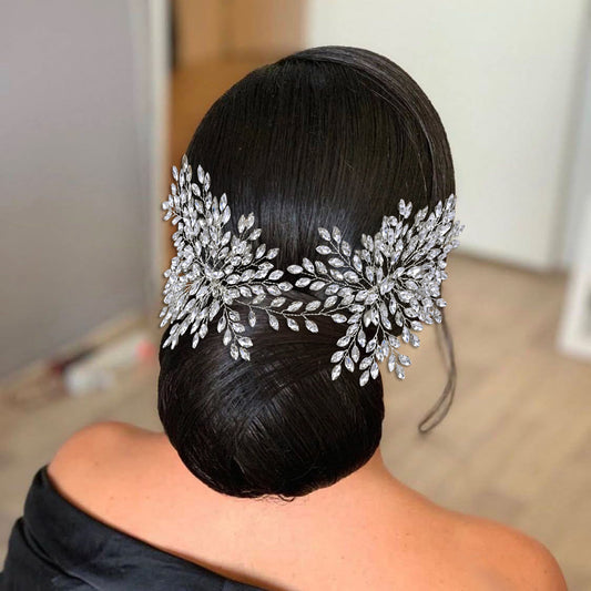 BRIDELLA BHP392 Rhinestone Headpiece Bridal Hair Clips Bride Double Combs Wedding Hair Accessories Woman Comb Bridal Headpiece