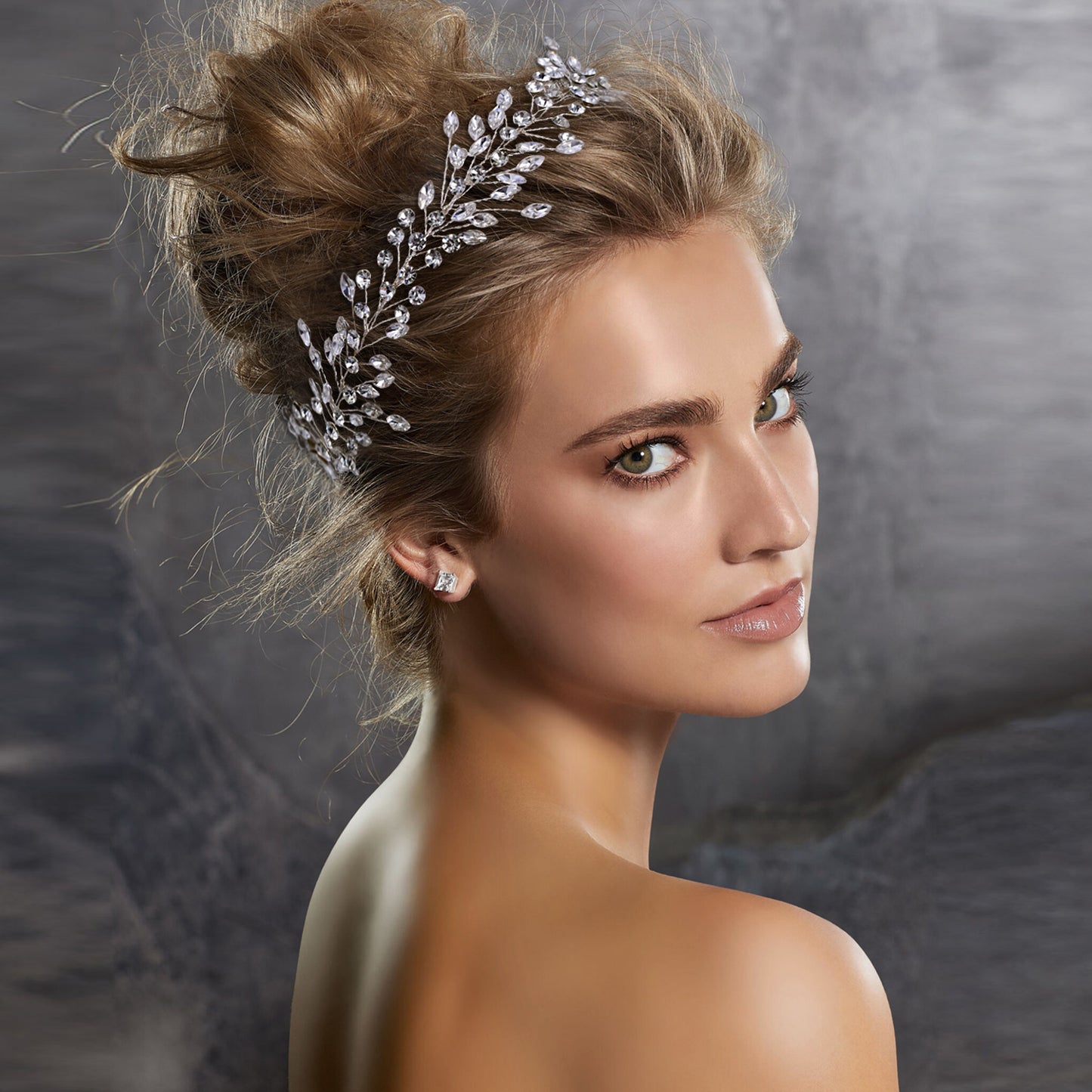 BRIDELLA BHP410  Bridal Crystal Headband Handmade Rhinestone Hair Vine Wedding Hair Accessories Woman Tiara Head Pieces Jewelry