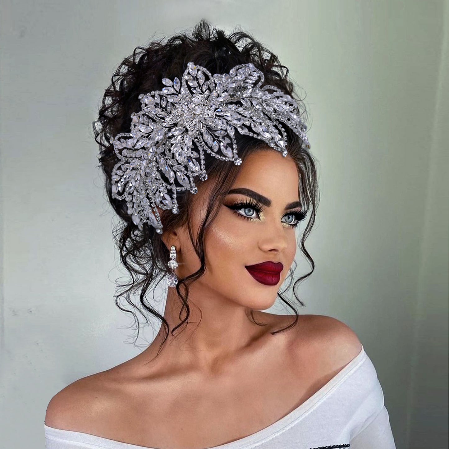 BRIDELLA BHP413 Luxury Bridal Tiara Pageant Head Piece Wedding Hair Accessories Woman Head-wear Crystal Headband Girls Headpiece