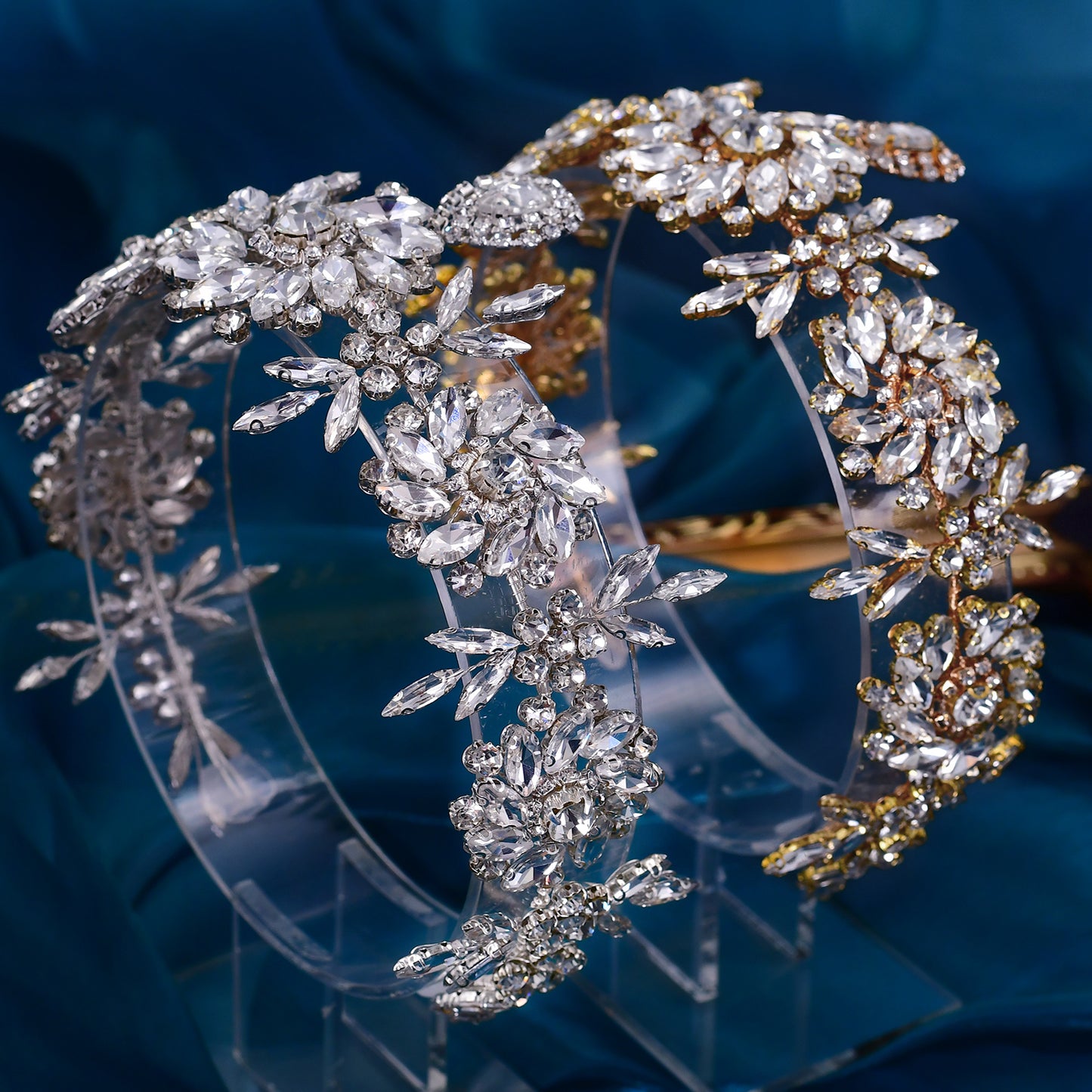 BRIDELLA BHP440 Rhinestone Forehead Decoration Bridal Wedding Handmade Crystal Pendant Woman Hair Accessories Bridal Headwear