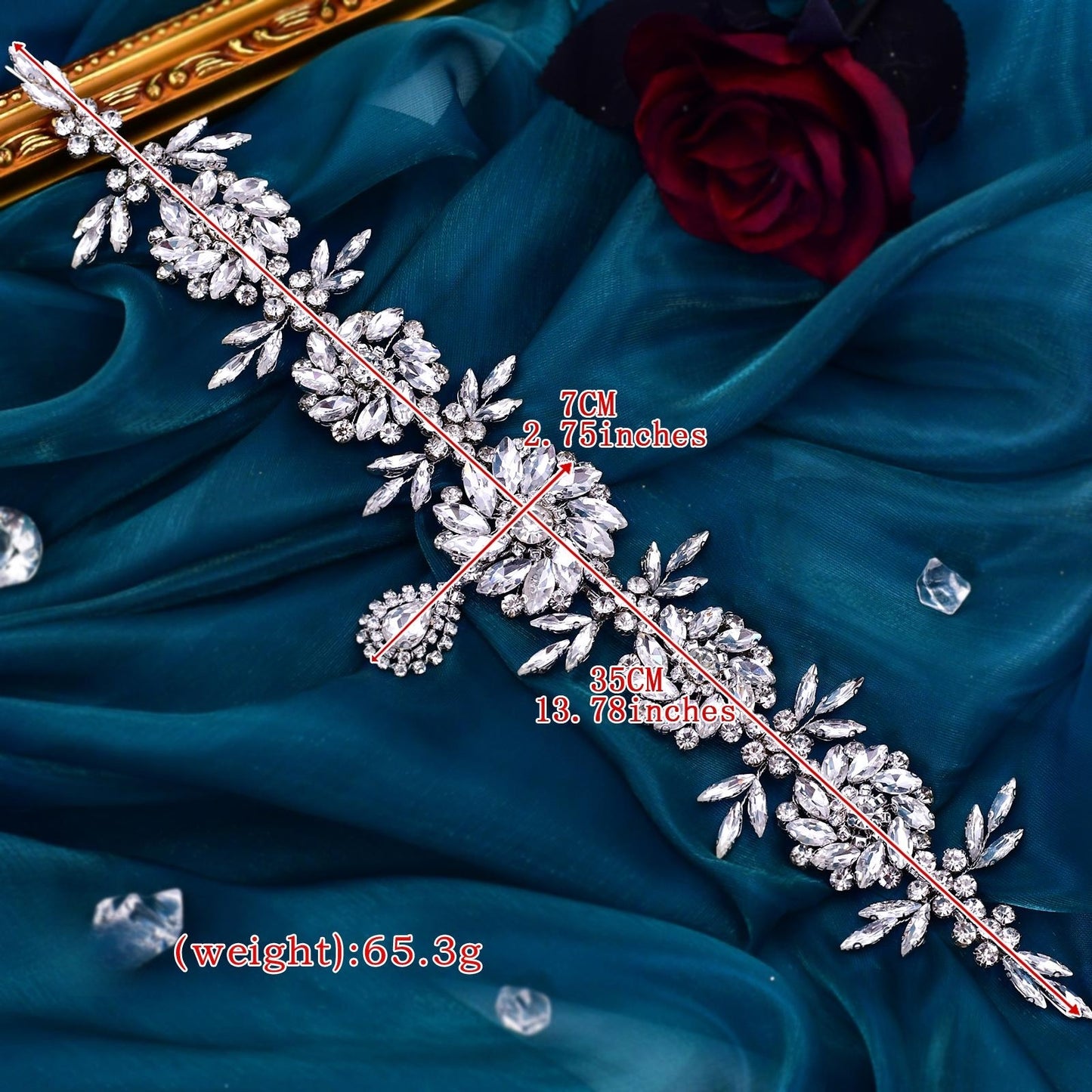 BRIDELLA BHP440 Rhinestone Forehead Decoration Bridal Wedding Handmade Crystal Pendant Woman Hair Accessories Bridal Headwear
