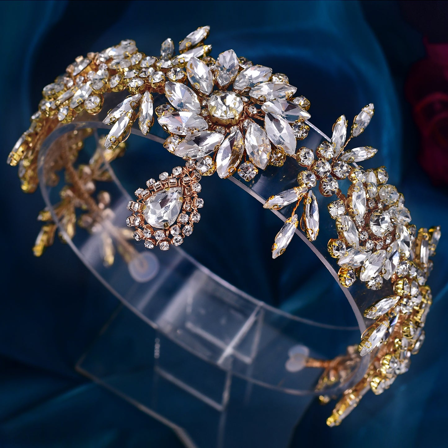 BRIDELLA BHP440 Rhinestone Forehead Decoration Bridal Wedding Handmade Crystal Pendant Woman Hair Accessories Bridal Headwear