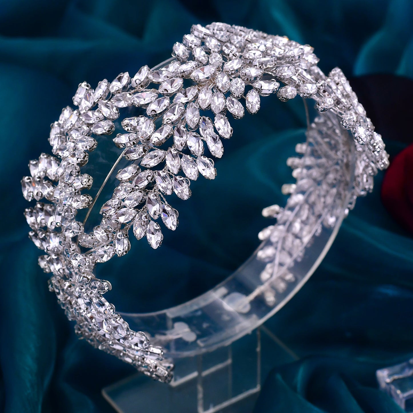 BRIDELLA BHP444 Bridal Wedding Hair Accessories Rhinestone Bride Headband Women Hair Jewelry Ornament Pageant Crown and Tiara
