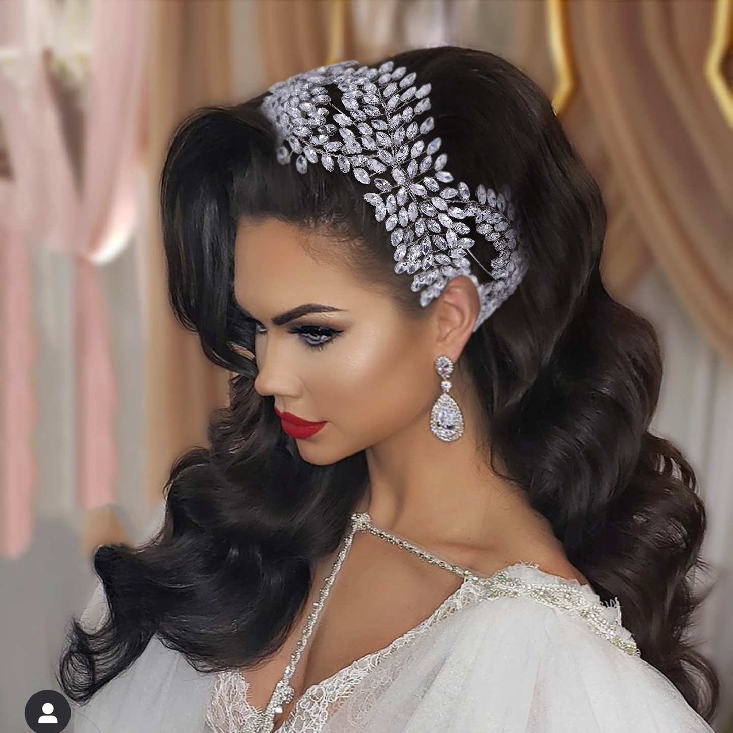 BRIDELLA BHP444 Bridal Wedding Hair Accessories Rhinestone Bride Headband Women Hair Jewelry Ornament Pageant Crown and Tiara