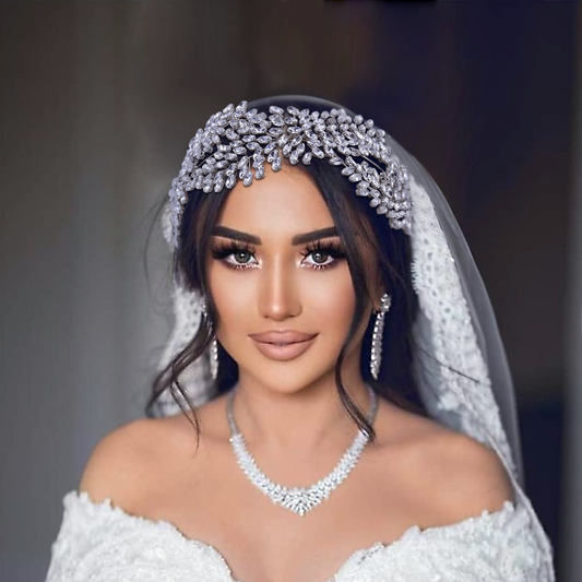 BRIDELLA BHP444 Bridal Wedding Hair Accessories Rhinestone Bride Headband Women Hair Jewelry Ornament Pageant Crown and Tiara