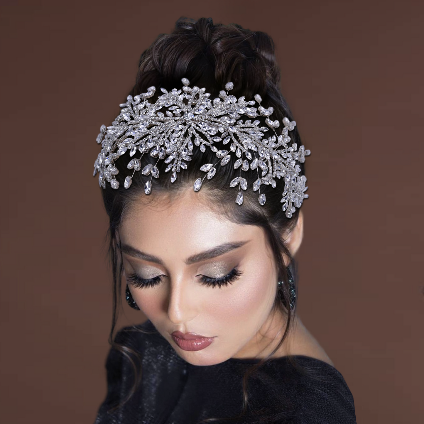 BRIDELLA BHP482  Wedding Headbands Bridal Tiaras and Headdress Crystal Headpiece Bride Hair Accessories Handmade Princess Headwear