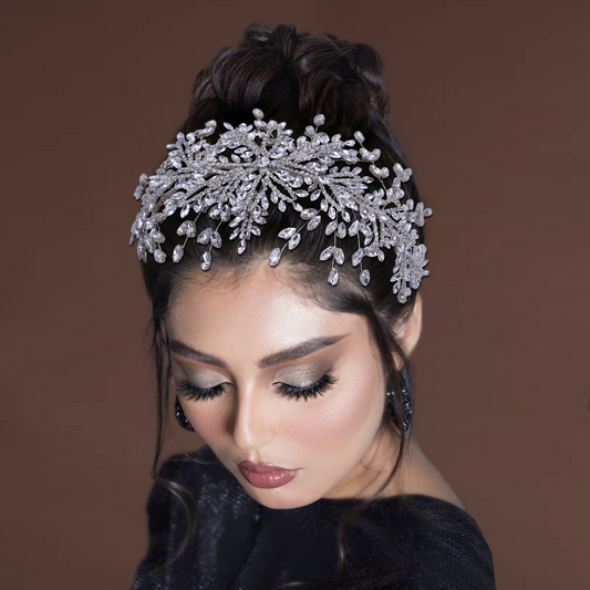 BRIDELLA BHP482  Wedding Headbands Bridal Tiaras and Headdress Crystal Headpiece Bride Hair Accessories Handmade Princess Headwear