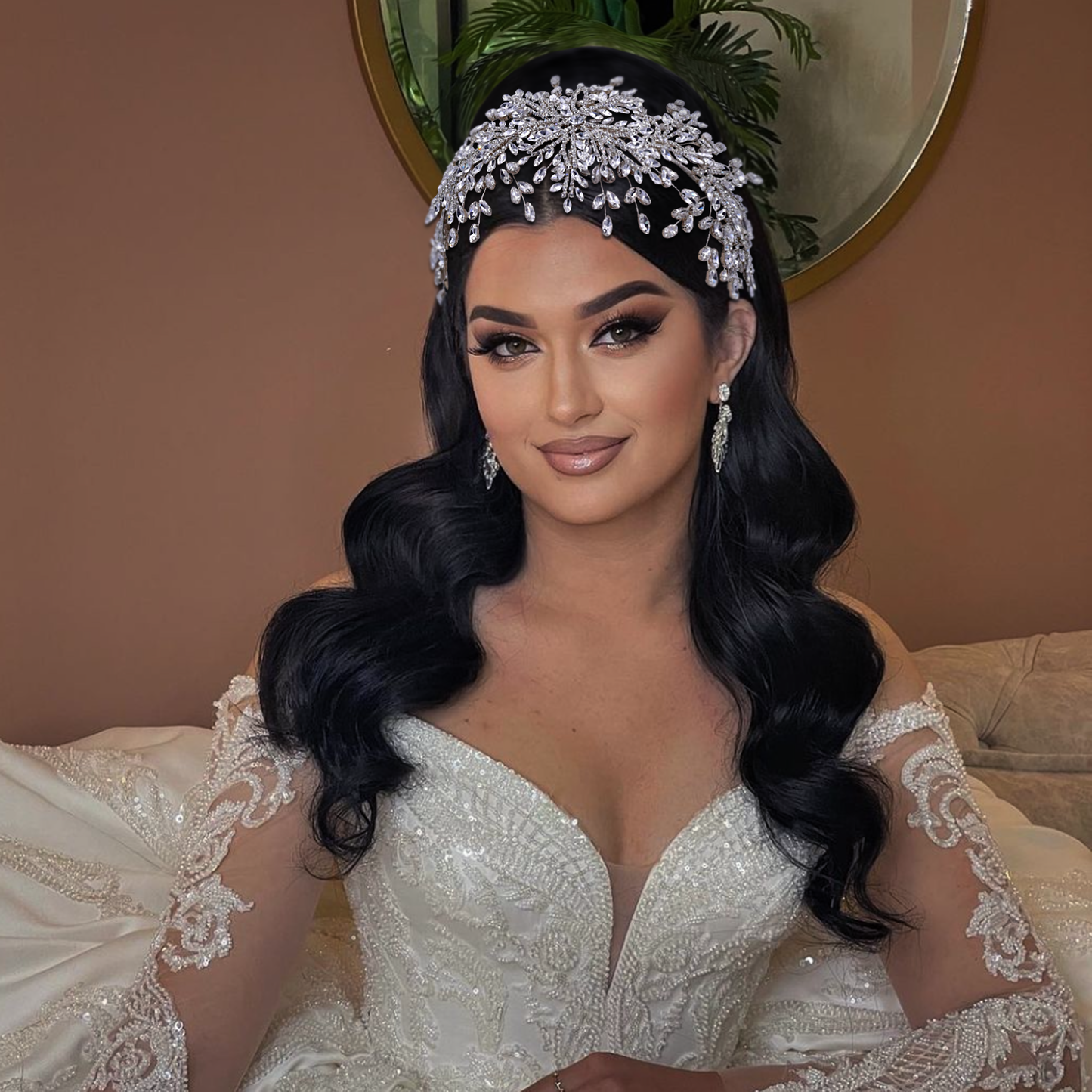 BRIDELLA BHP482  Wedding Headbands Bridal Tiaras and Headdress Crystal Headpiece Bride Hair Accessories Handmade Princess Headwear