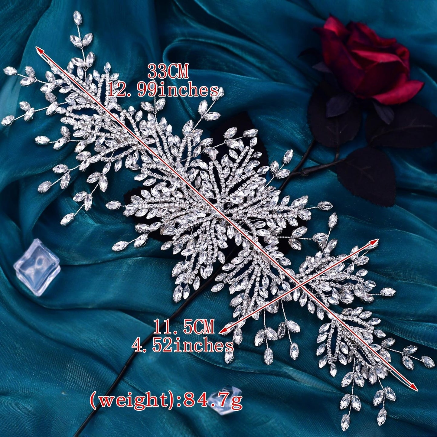 BRIDELLA BHP482  Wedding Headbands Bridal Tiaras and Headdress Crystal Headpiece Bride Hair Accessories Handmade Princess Headwear