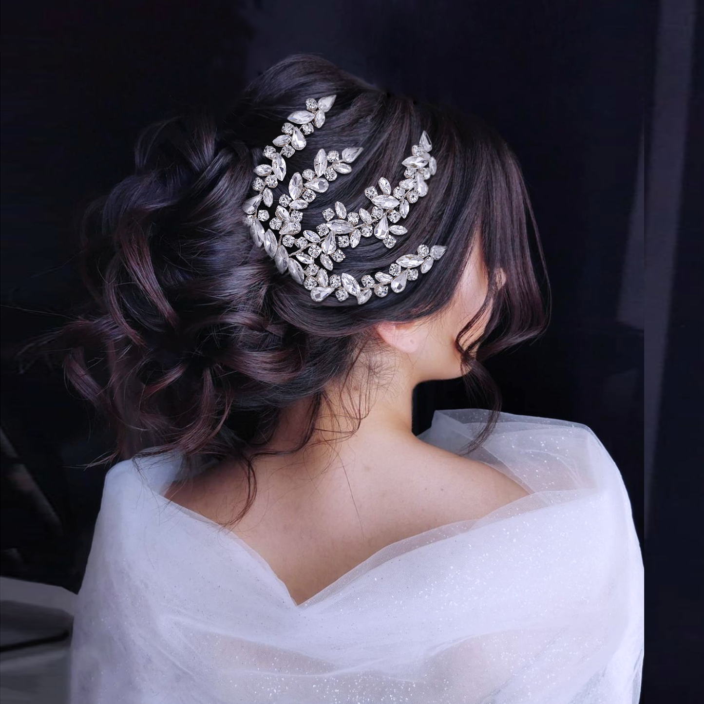BRIDELLA BHP489  Bridal Comb Rhinestone Headpiece Wedding Head Jewelry Bride Hair Accessories Elegant Crystal Women Headdress