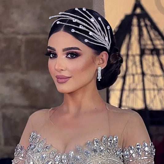 BHP494-S silver rhinestone headband