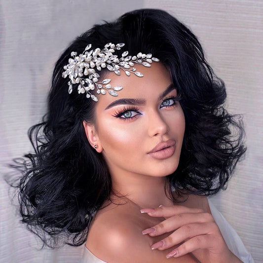 BRIDELLA BHP527 Pearl Hair Comb Accessories for Women Bridal Hair Clip Wedding Hair Accessories Crystal Bride Head Tiara Headwear