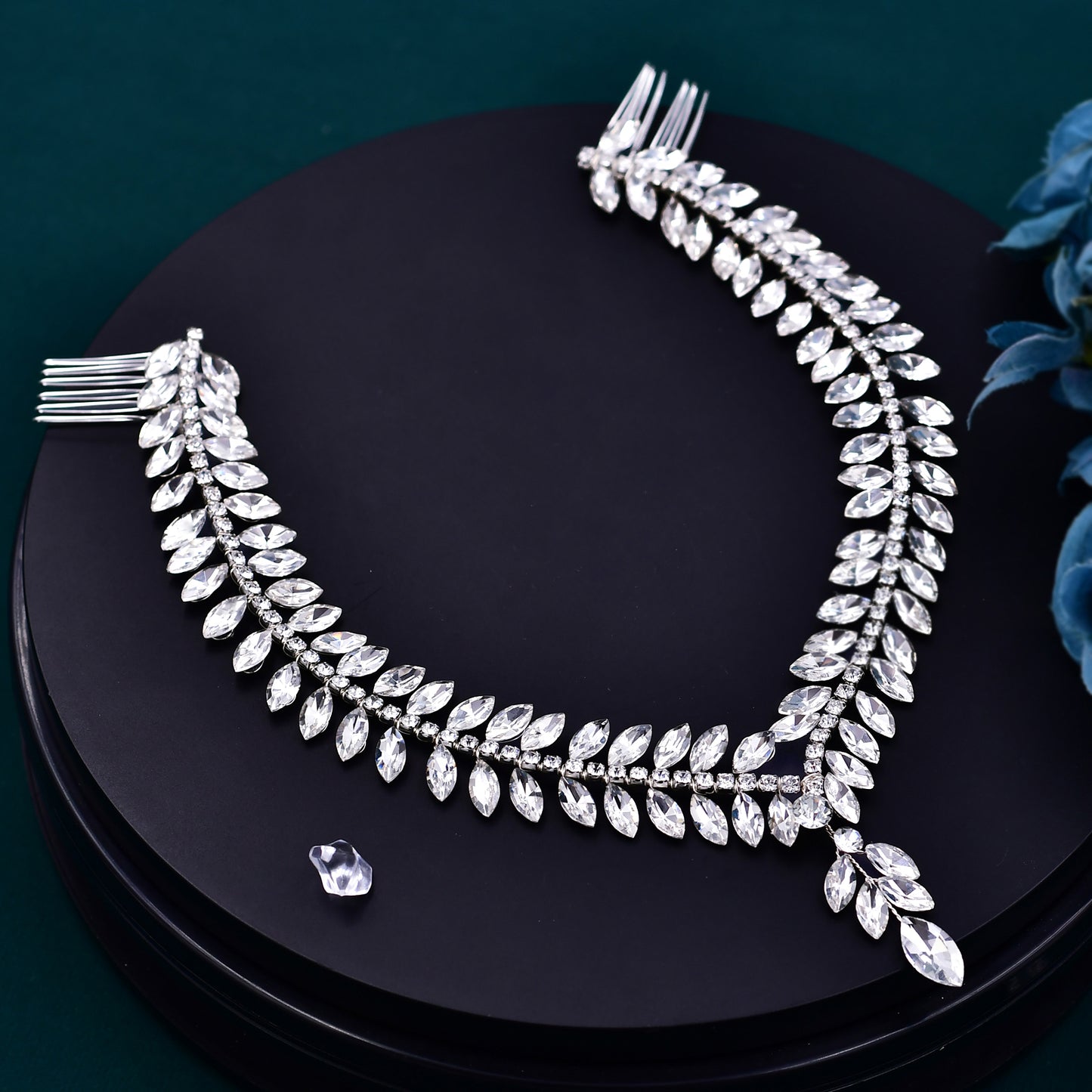 BRIDELLA BHP529 Forehead Headband for Bride Rhinestone Head Chain Woman Tiara Wedding Hair Accessories Jewelry Bride Headdress