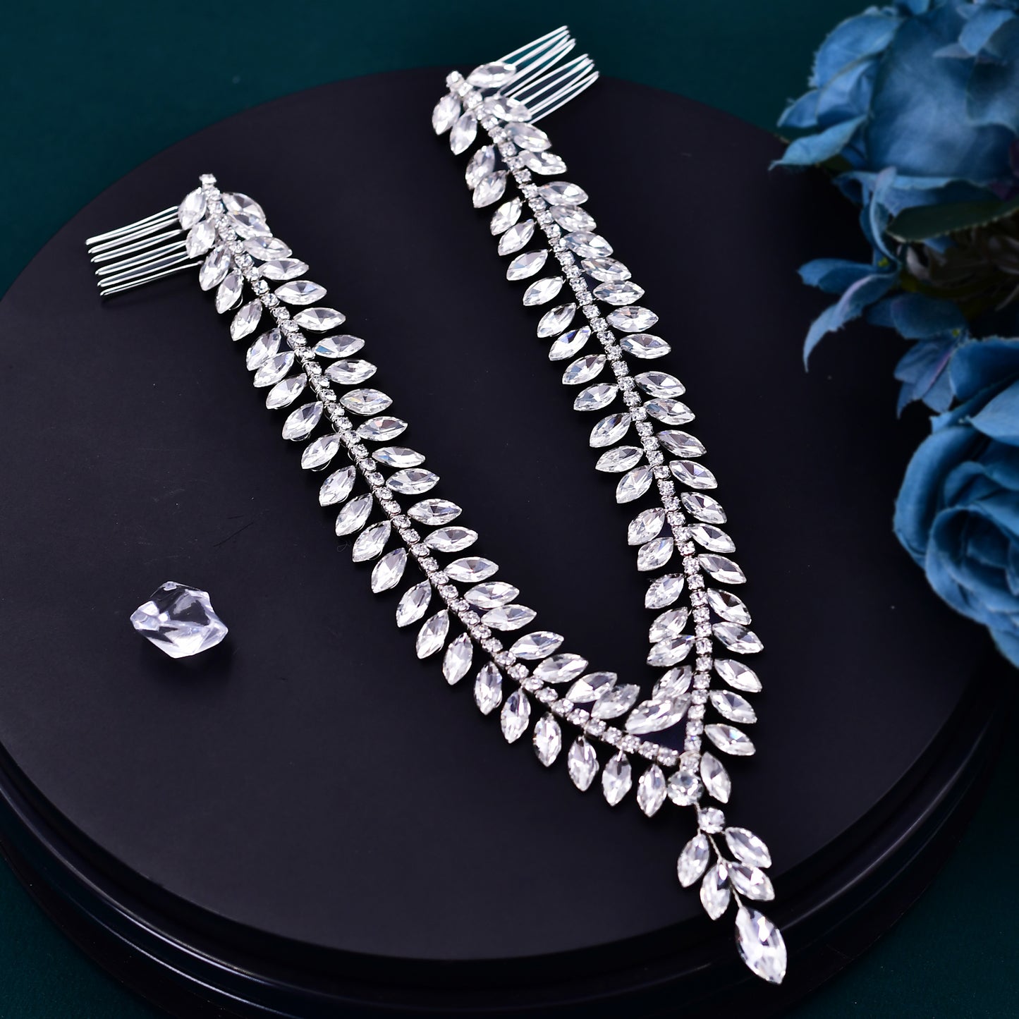 BRIDELLA BHP529 Forehead Headband for Bride Rhinestone Head Chain Woman Tiara Wedding Hair Accessories Jewelry Bride Headdress