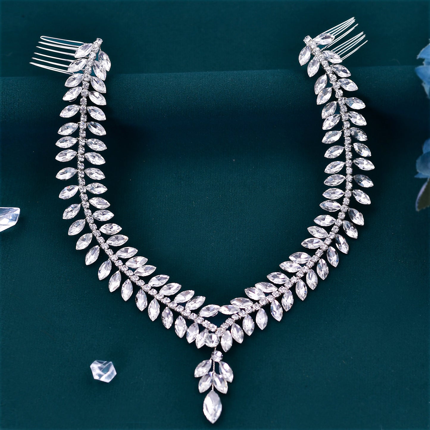 BRIDELLA BHP529 Forehead Headband for Bride Rhinestone Head Chain Woman Tiara Wedding Hair Accessories Jewelry Bride Headdress
