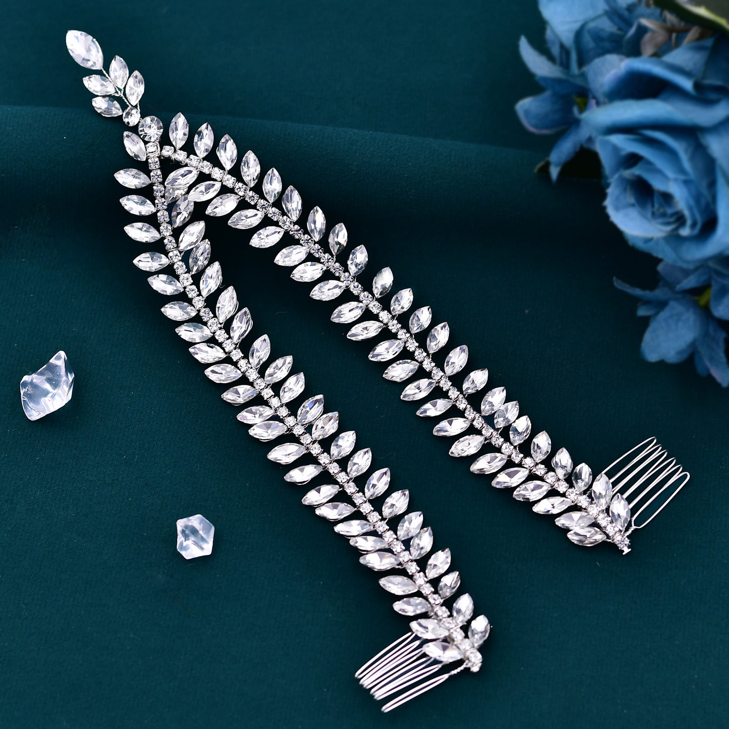 BRIDELLA BHP529 Forehead Headband for Bride Rhinestone Head Chain Woman Tiara Wedding Hair Accessories Jewelry Bride Headdress