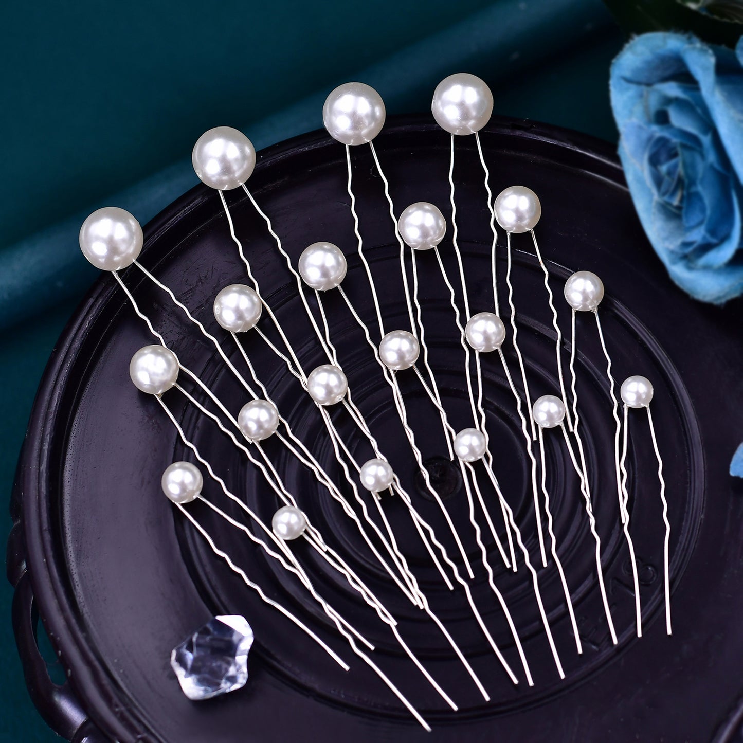 BRIDELLA BHP536  20 Pcs U Shape Hair Pin for Woman Pearls Bridal Hair Clip Party Wedding Hair Accessories Bridesmaid Girl Hairpin Set