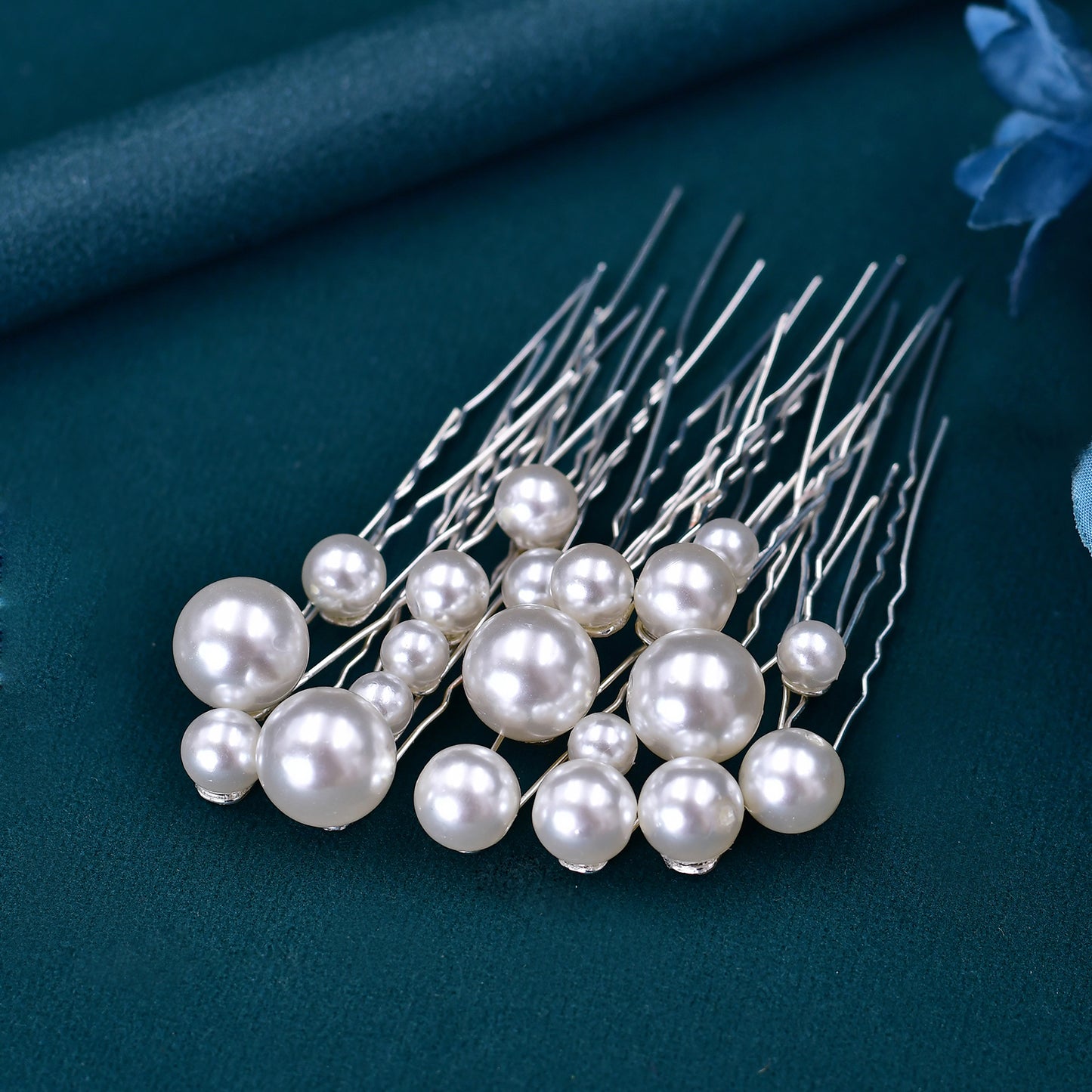 BRIDELLA BHP536  20 Pcs U Shape Hair Pin for Woman Pearls Bridal Hair Clip Party Wedding Hair Accessories Bridesmaid Girl Hairpin Set