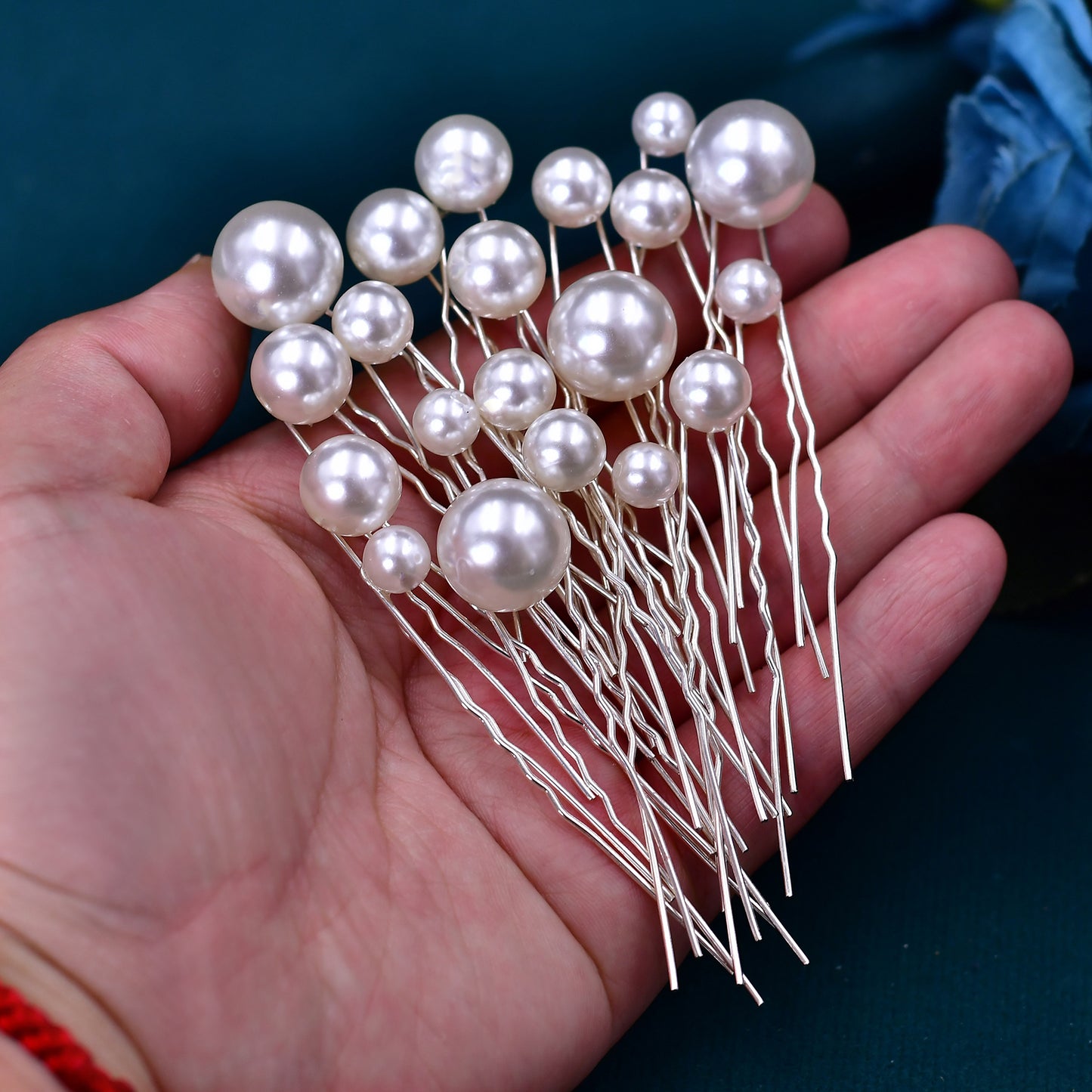BRIDELLA BHP536  20 Pcs U Shape Hair Pin for Woman Pearls Bridal Hair Clip Party Wedding Hair Accessories Bridesmaid Girl Hairpin Set