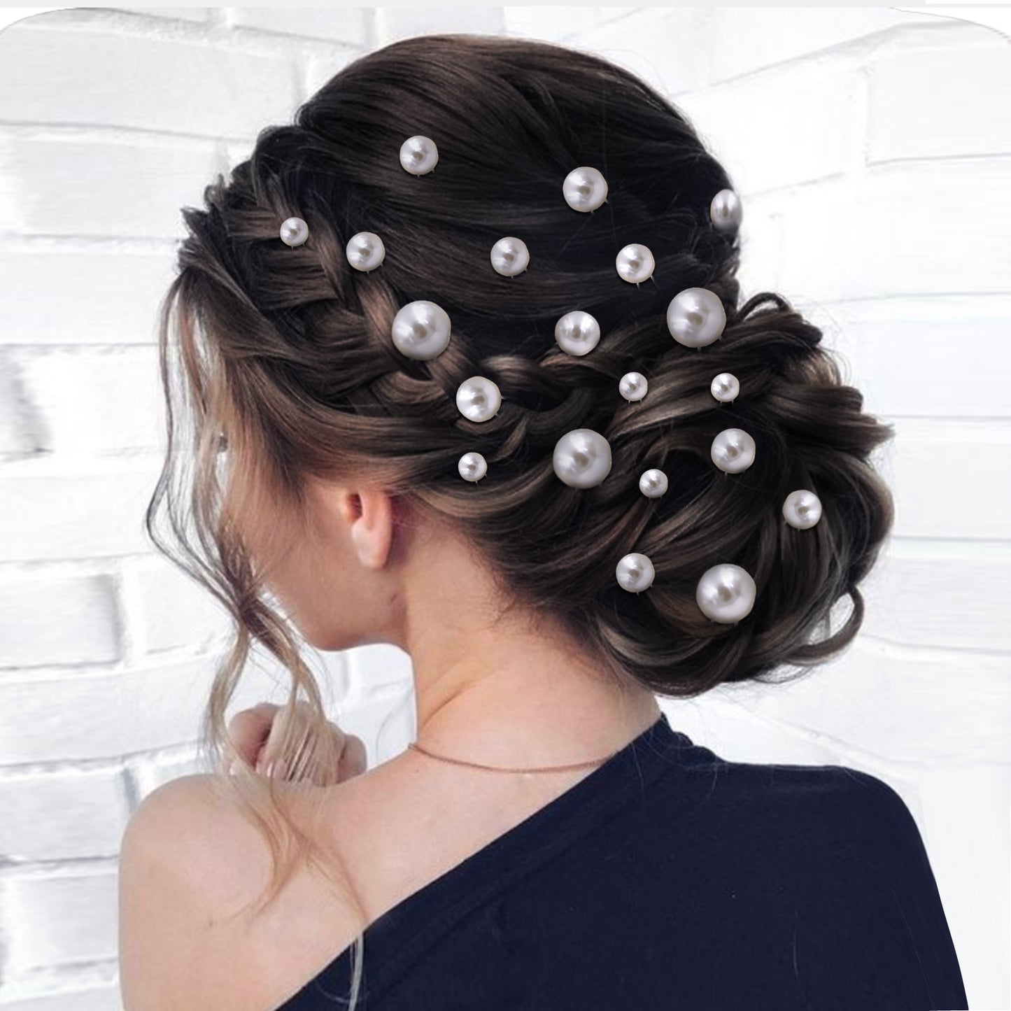 BRIDELLA BHP536  20 Pcs U Shape Hair Pin for Woman Pearls Bridal Hair Clip Party Wedding Hair Accessories Bridesmaid Girl Hairpin Set