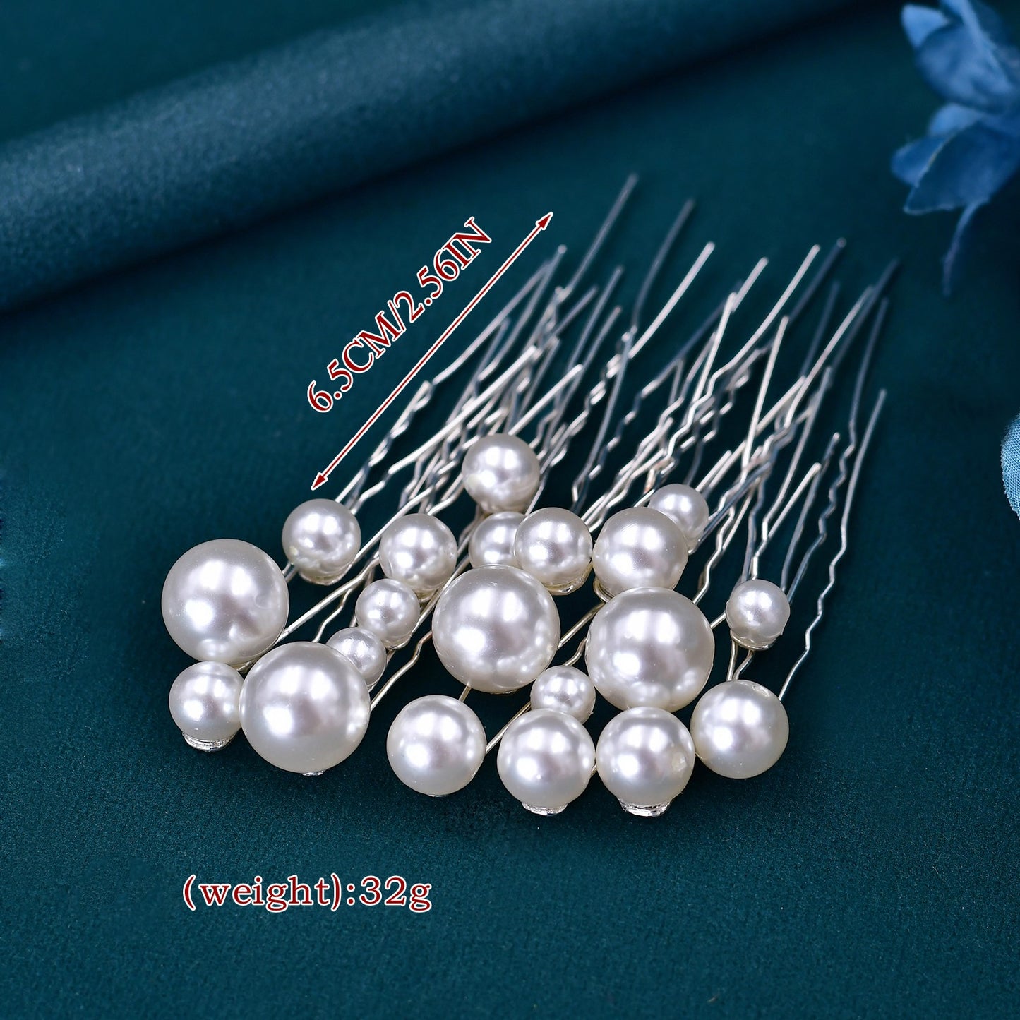 BRIDELLA BHP536  20 Pcs U Shape Hair Pin for Woman Pearls Bridal Hair Clip Party Wedding Hair Accessories Bridesmaid Girl Hairpin Set