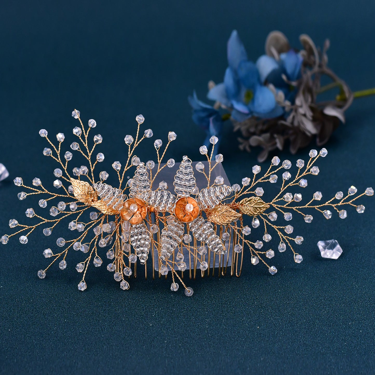 BRIDELLA BHP54 Wedding Crystal Bride Hair Comb Headwear Woman Head Ornaments Rhinestone Bridal Hair Clip Accessories Jewelry