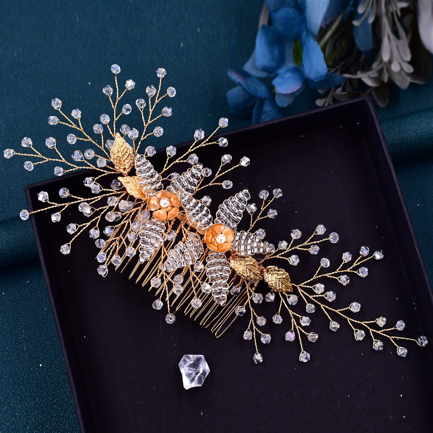 BRIDELLA BHP54 Wedding Crystal Bride Hair Comb Headwear Woman Head Ornaments Rhinestone Bridal Hair Clip Accessories Jewelry