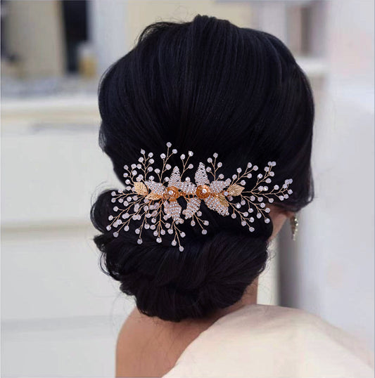 BRIDELLA BHP54 Wedding Crystal Bride Hair Comb Headwear Woman Head Ornaments Rhinestone Bridal Hair Clip Accessories Jewelry