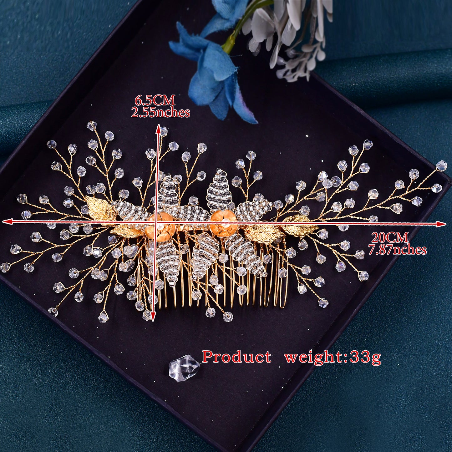 BRIDELLA BHP54 Wedding Crystal Bride Hair Comb Headwear Woman Head Ornaments Rhinestone Bridal Hair Clip Accessories Jewelry