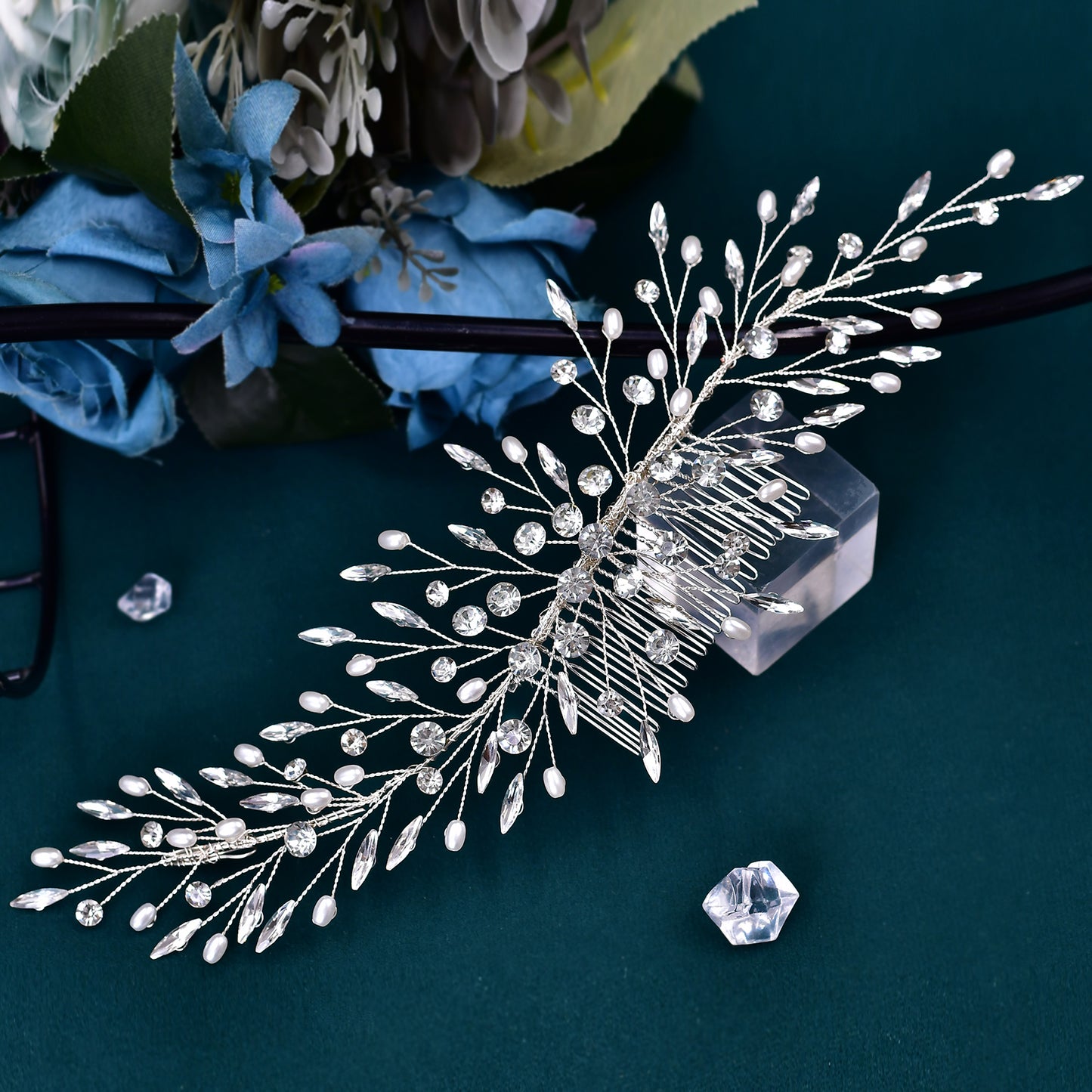 BRIDELLA BHP546 Bridal Comb Wedding Hair Accessories Shiny Rhinestone Woman Headpiece with Comb Bride Hair Clip Bridesmaid Tiara