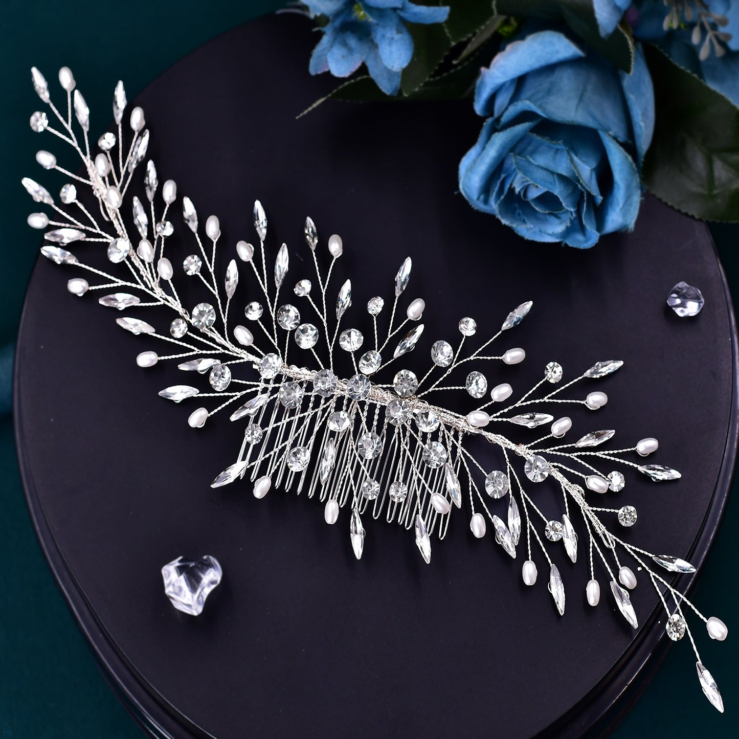 BRIDELLA BHP546 Bridal Comb Wedding Hair Accessories Shiny Rhinestone Woman Headpiece with Comb Bride Hair Clip Bridesmaid Tiara