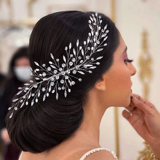 BRIDELLA BHP546 Bridal Comb Wedding Hair Accessories Shiny Rhinestone Woman Headpiece with Comb Bride Hair Clip Bridesmaid Tiara